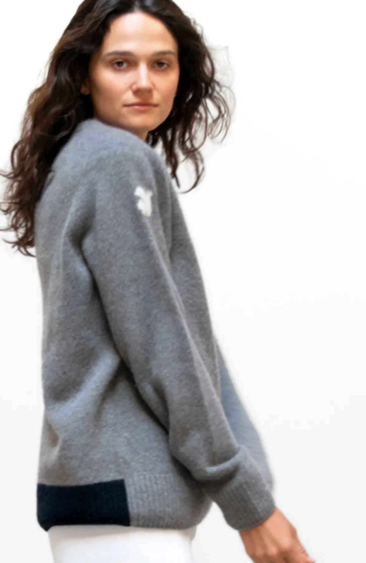 BACKSTRIKE DOVE SUPERLUX CASHMERE crew - dovegray/deeplynavy - Image 3