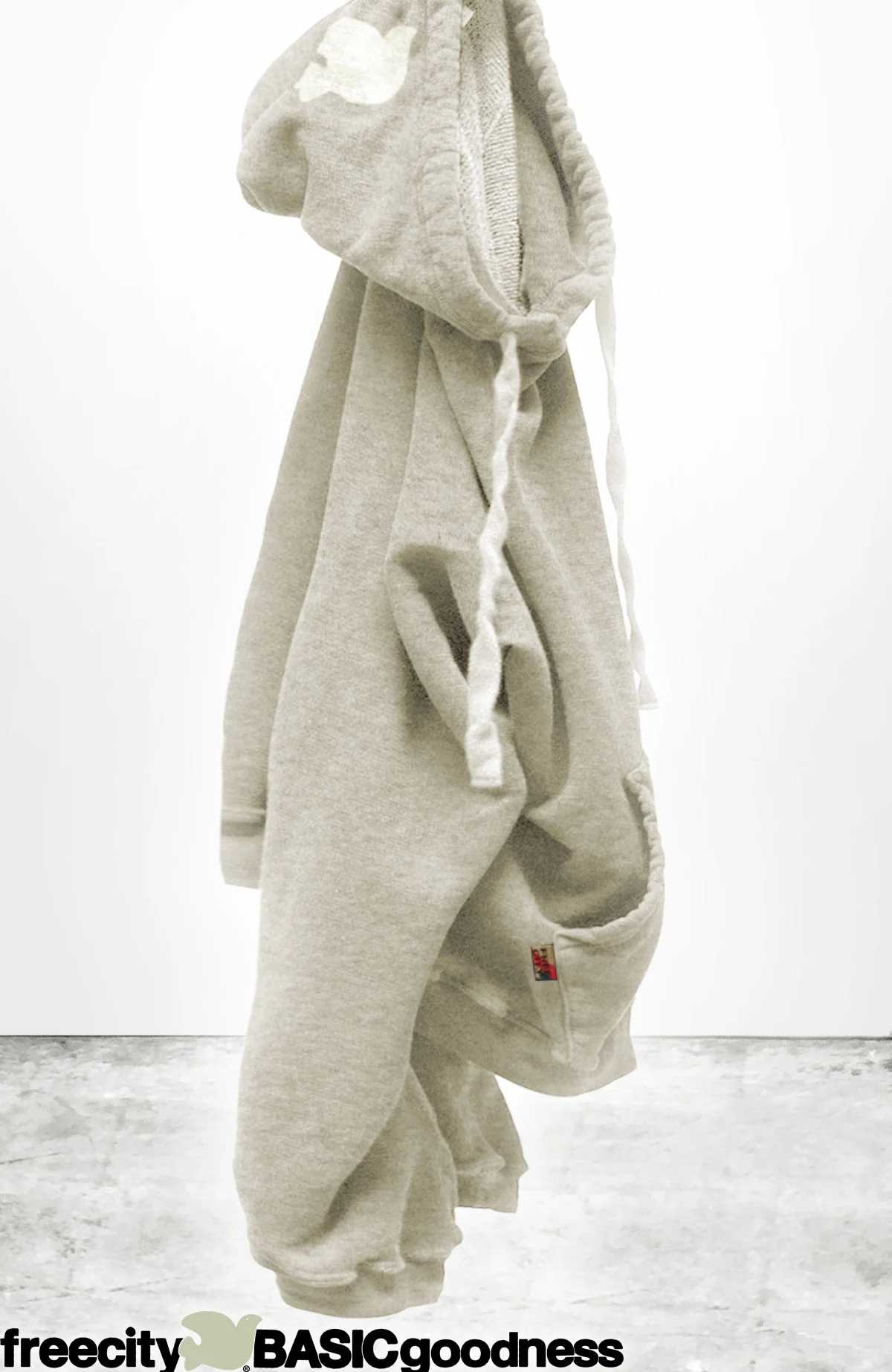 BASICGOODNESS light-terry/fluff hoodie - heatheryumm oats