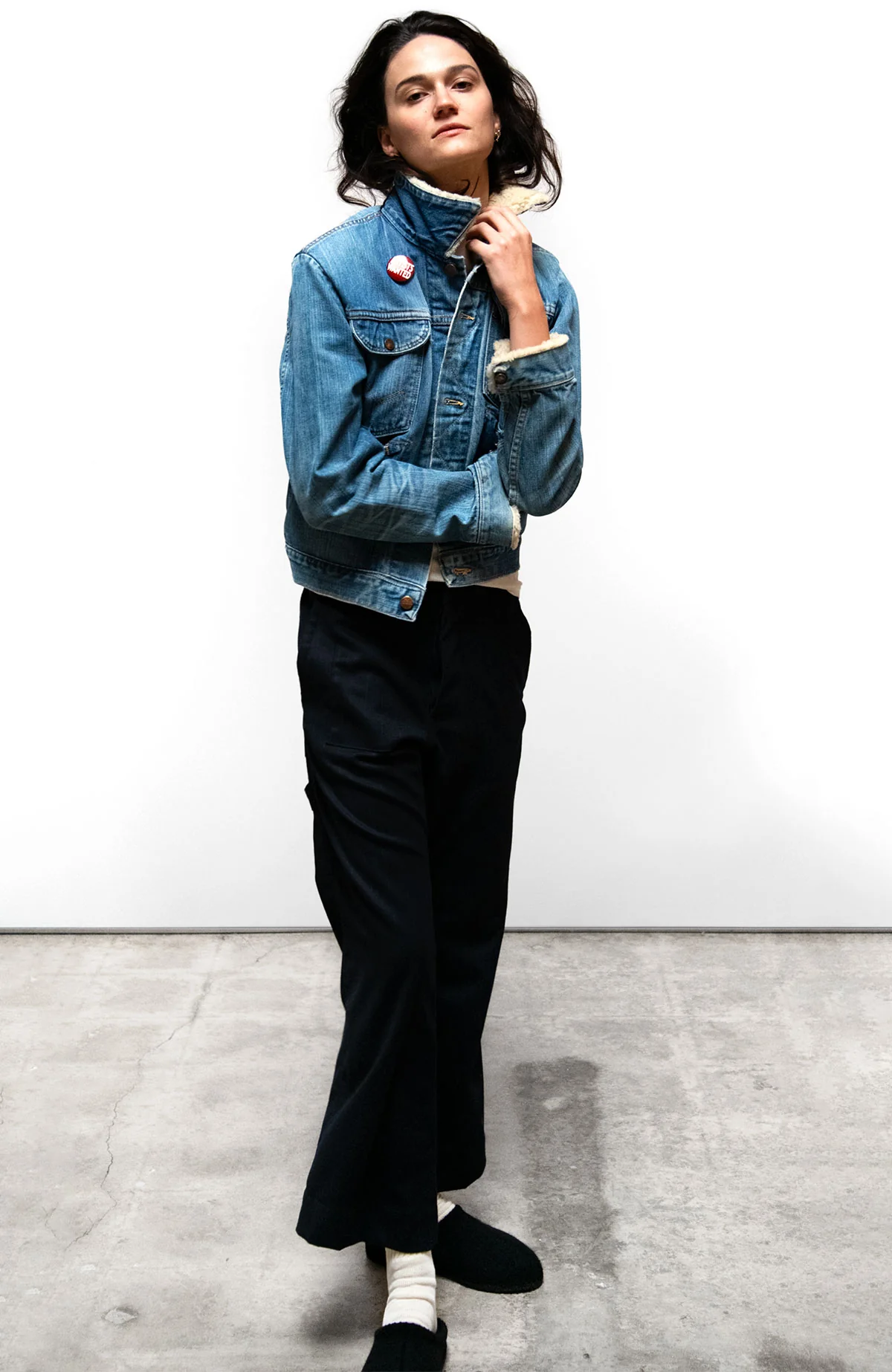 CASHMERE BLEND FRENCH SAILOR PANT - deeply navy - Image 3