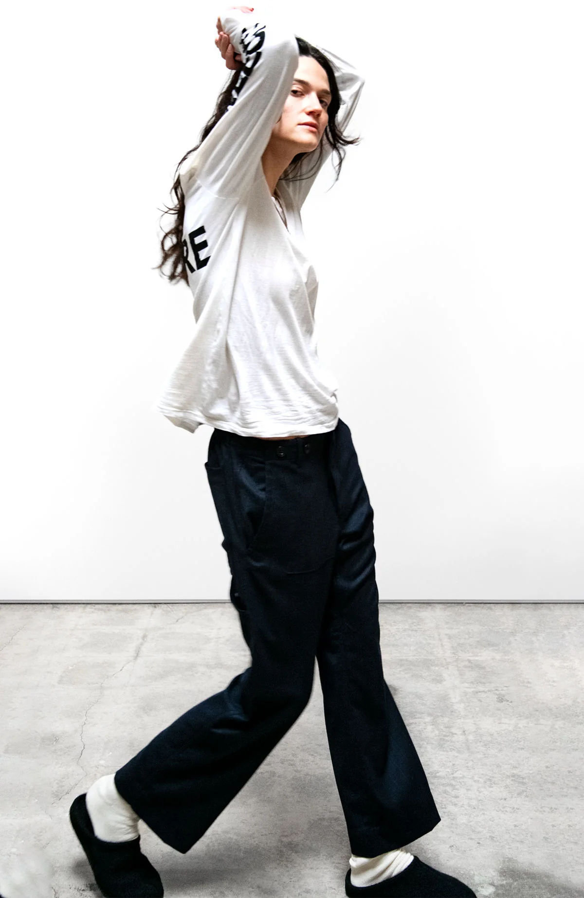 CASHMERE BLEND FRENCH SAILOR PANT - deeply navy - Image 5