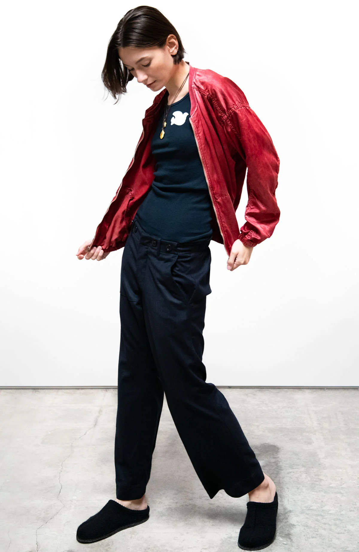 CASHMERE BLEND FRENCH SAILOR PANT - deeply navy - Image 6