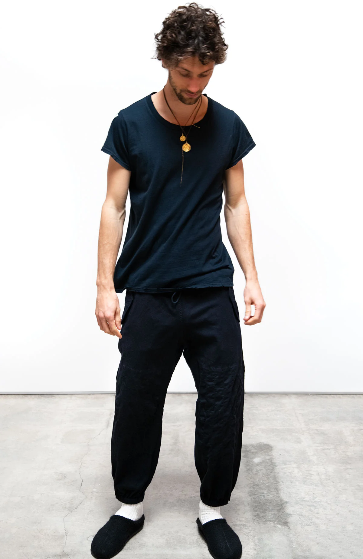 CASHMERE/WOOL FLAP/SNAP pant - sailors surplus navy - Image 4