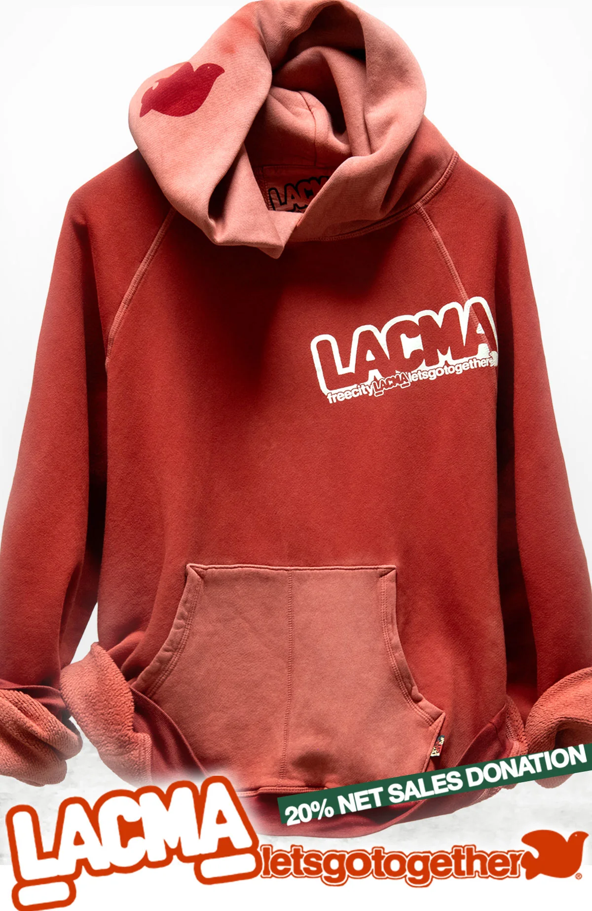 LACMA ARTISTSWANTED FREECITY SUPERVINTAGE pullover hoodie - orangeplant pigment-smash - Image 3