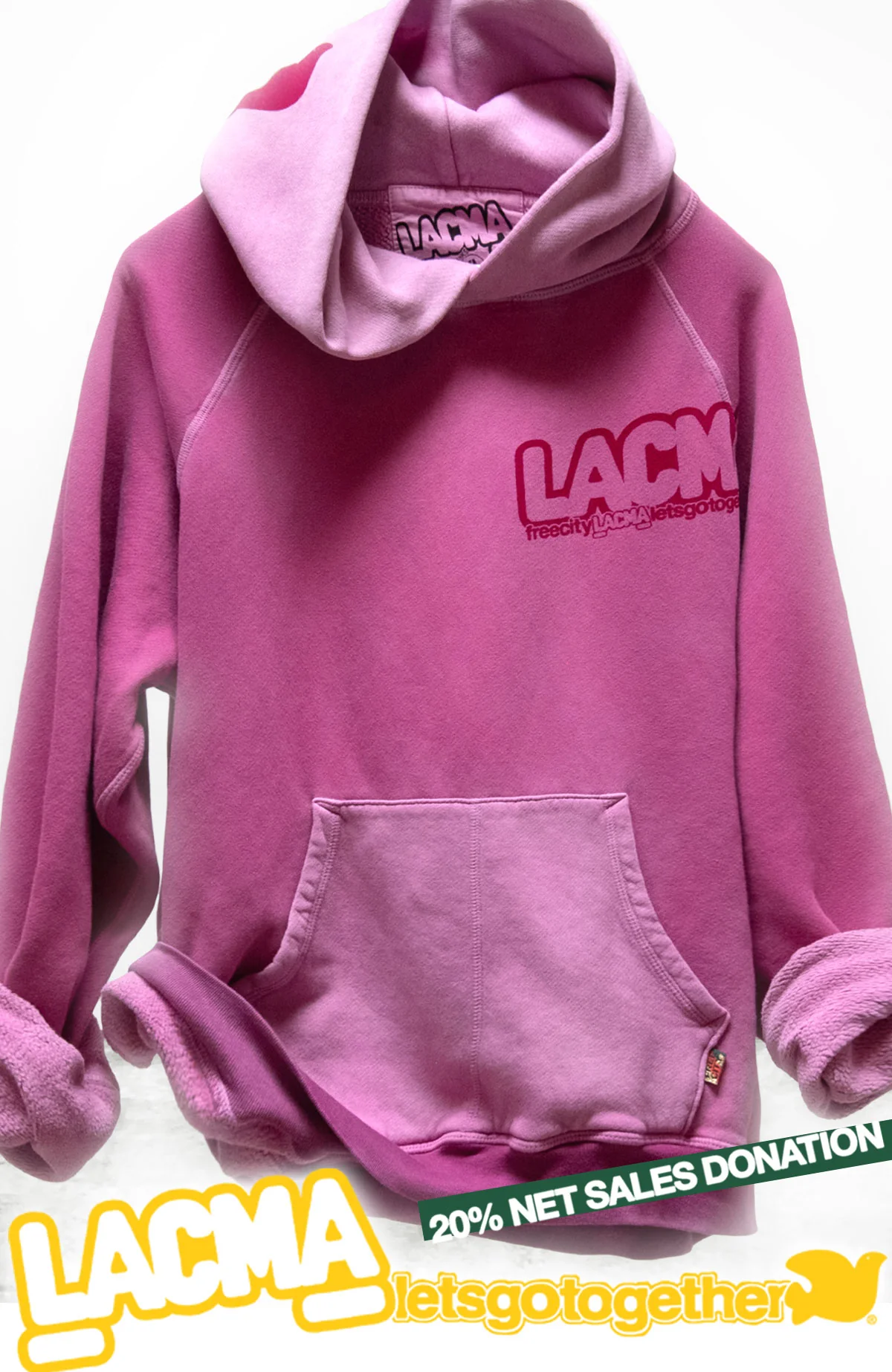 LACMA ARTISTSWANTED FREECITY SUPERVINTAGE pullover hoodie - pinkshroom pigment-smash - Image 3