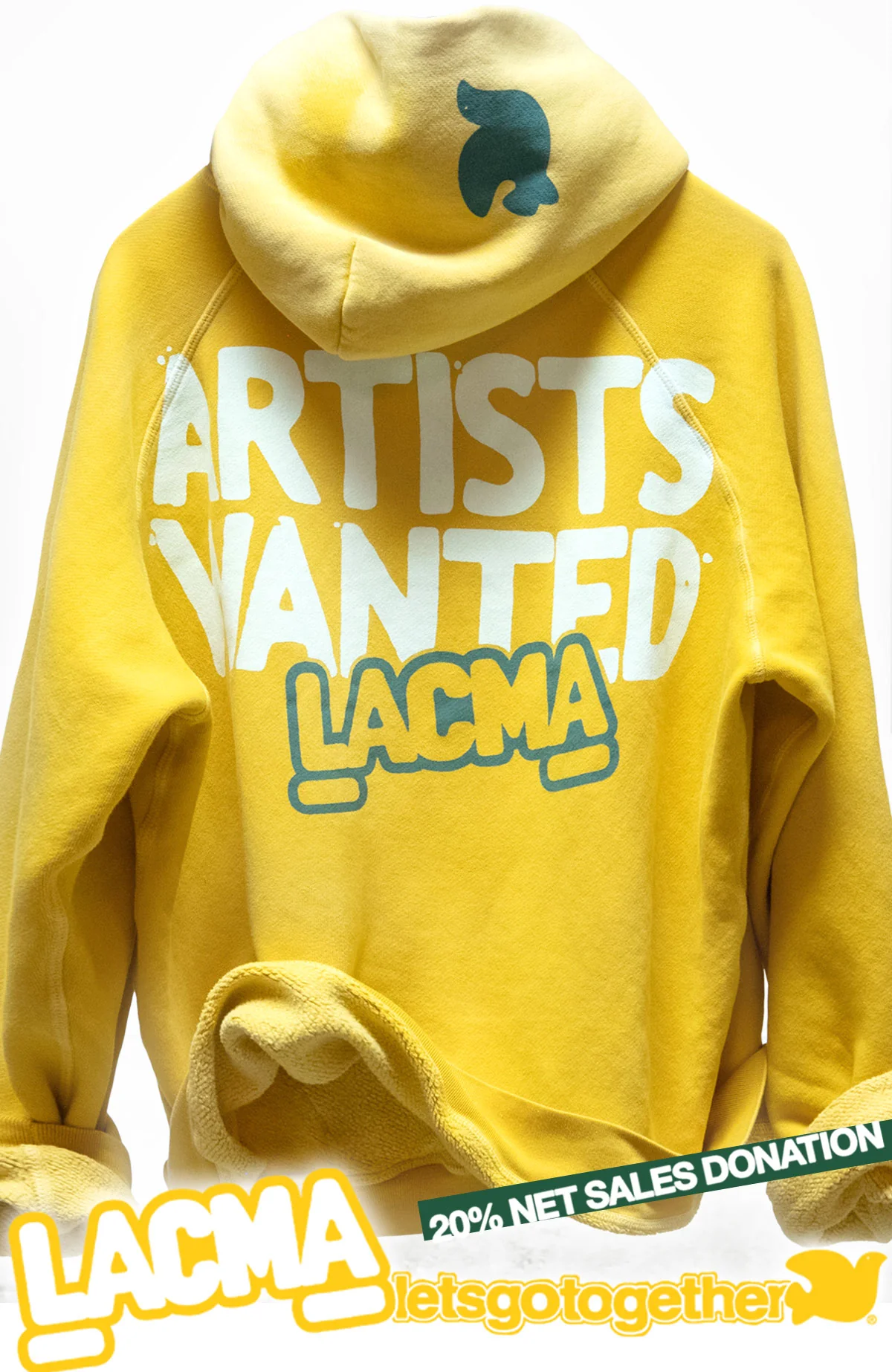 LACMA ARTISTSWANTED FREECITY SUPERVINTAGE pullover hoodie - yellowplant pigment-smash - Image 3