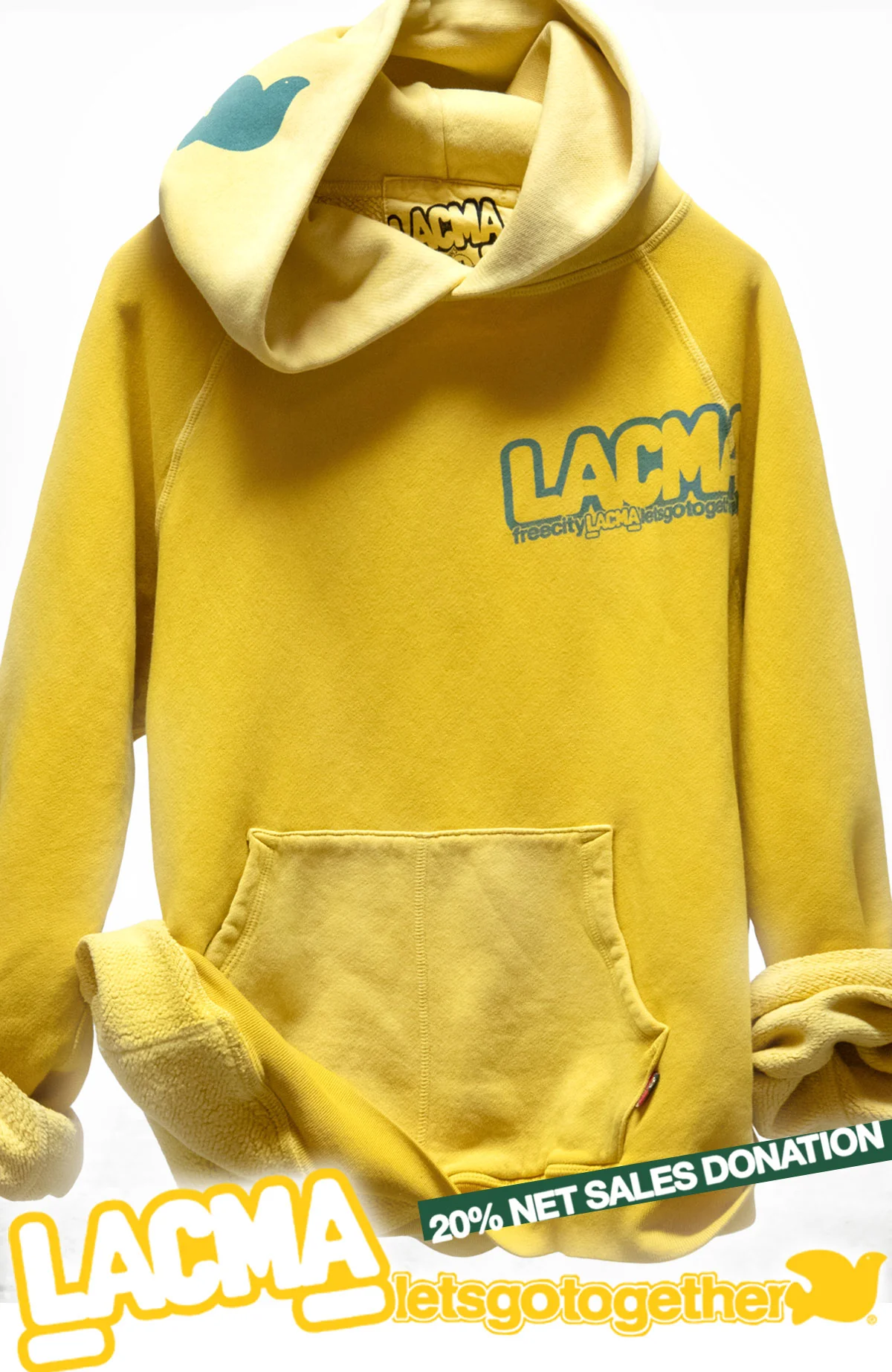 LACMA ARTISTSWANTED FREECITY SUPERVINTAGE pullover hoodie - yellowplant pigment-smash - Image 4
